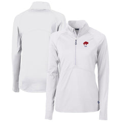 Buffalo Bills Cutter & Buck Women's Throwback Logo Adapt Eco Knit Stretch Recycled Half-Zip Pullover Top White - NFL