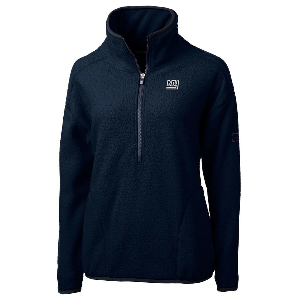 New York Giants Cutter & Buck Women's Throwback Logo Cascade Eco Sherpa Fleece Half-Zip Pullover Jacket Navy - NFL