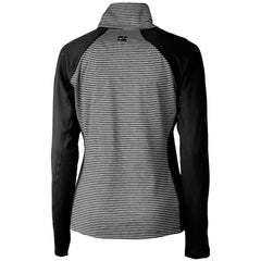 New Orleans Saints Cutter & Buck Women's Throwback Logo Forge Tonal Stripe Stretch Half-Zip Pullover Top Black - NFL