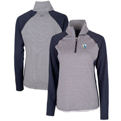 Los Angeles Chargers Cutter & Buck Women's Throwback Logo Forge Tonal Stripe Stretch Half-Zip Pullover Top Navy - NFL