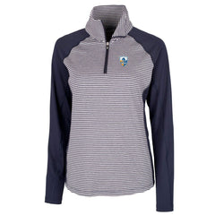 Los Angeles Chargers Cutter & Buck Women's Throwback Logo Forge Tonal Stripe Stretch Half-Zip Pullover Top Navy - NFL