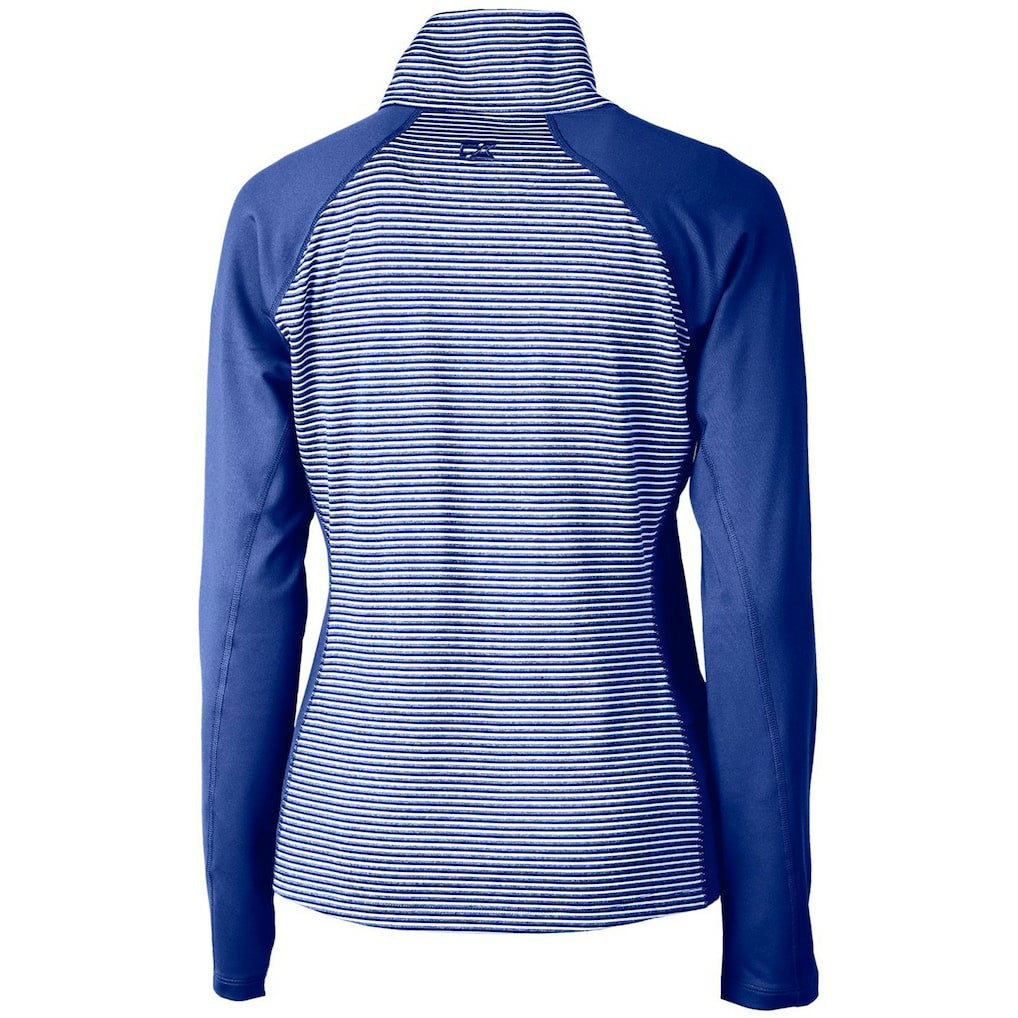 Seattle Seahawks Cutter & Buck Women's Throwback Logo Forge Tonal Stripe Stretch Half-Zip Pullover Top Royal - NFL