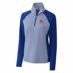 Denver Broncos Cutter & Buck Women's Throwback Logo Forge Tonal Stripe Stretch Half-Zip Pullover Top Royal - NFL