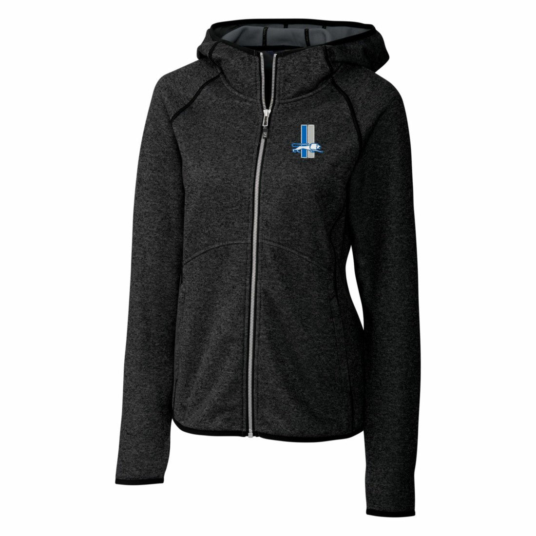 Detroit Lions Cutter & Buck Women's Throwback Logo Mainsail Full-Zip Jacket Heather Charcoal - NFL