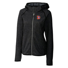 Denver Broncos Cutter & Buck Women's Throwback Logo Mainsail Full-Zip Jacket Heather Charcoal - NFL