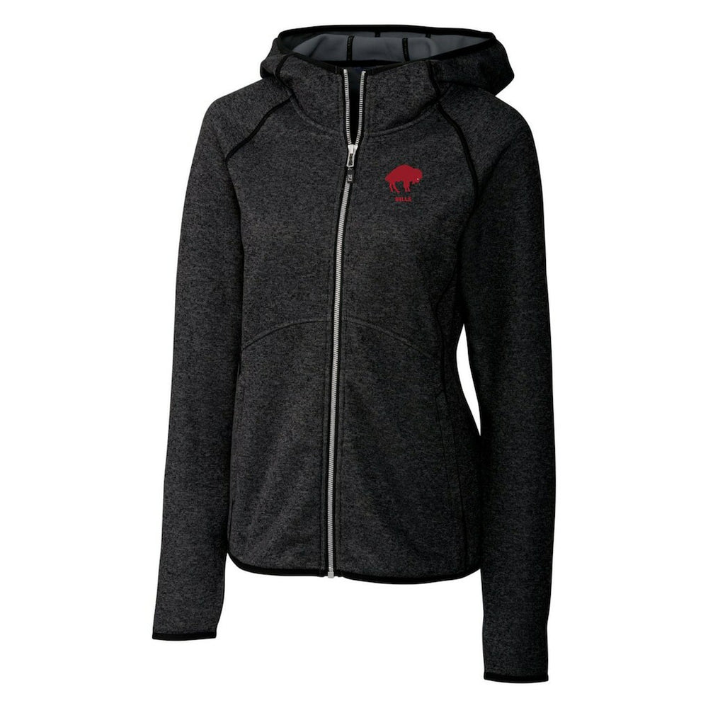 Buffalo Bills Cutter & Buck Women's Throwback Logo Mainsail Full-Zip Jacket Heather Charcoal - NFL