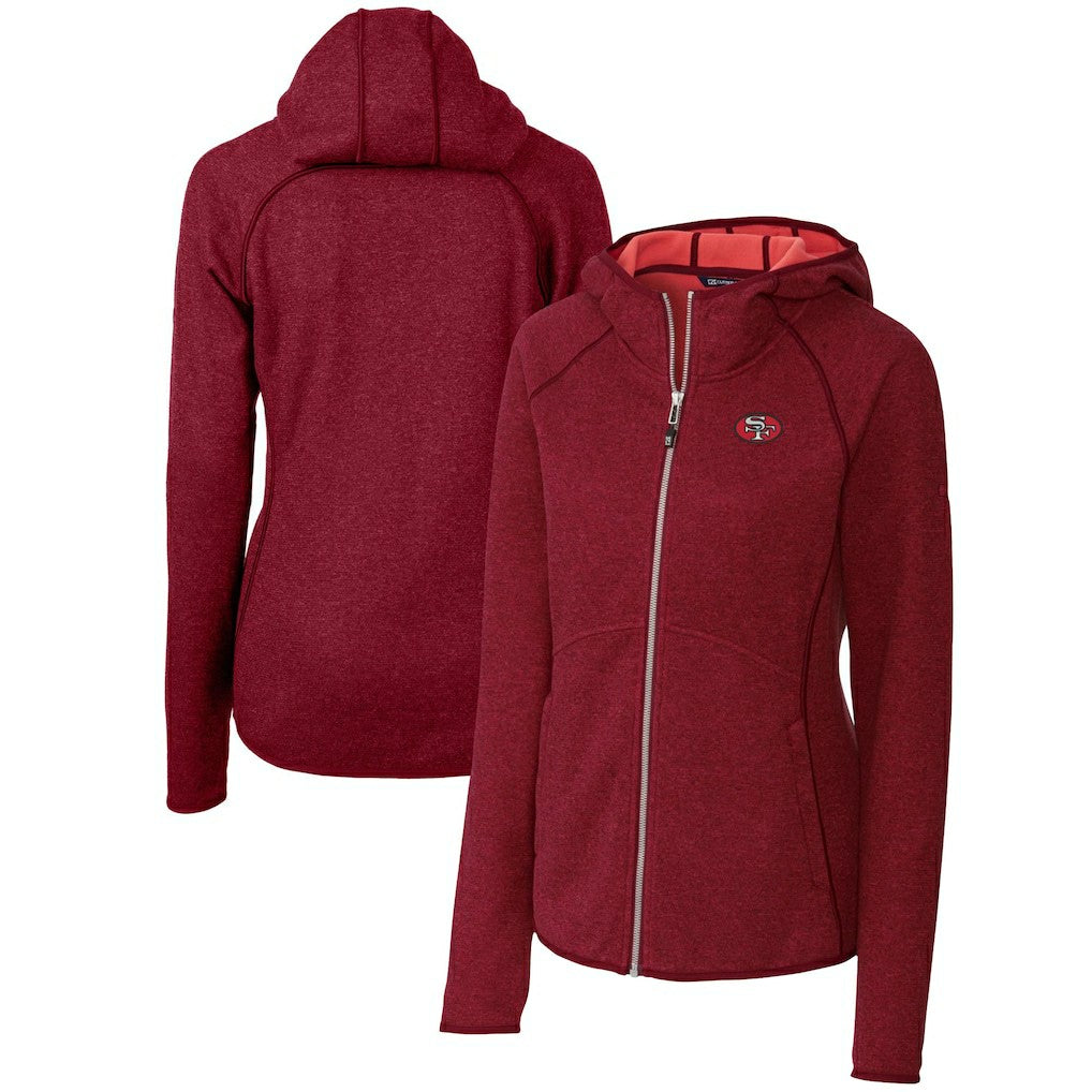 San Francisco 49ers Cutter & Buck Women's Throwback Logo Mainsail Full-Zip Jacket Scarlet - NFL