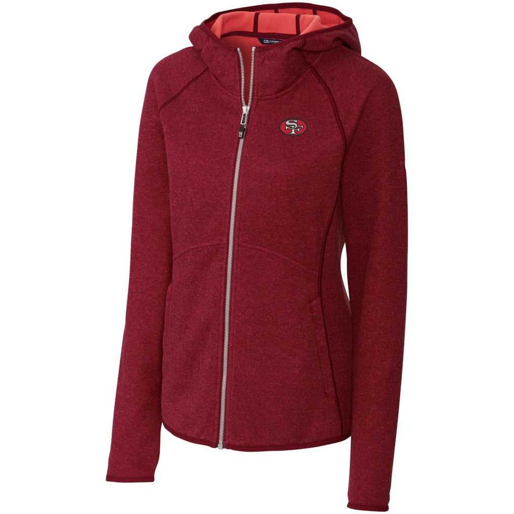 San Francisco 49ers Cutter & Buck Women's Throwback Logo Mainsail Full-Zip Jacket Scarlet - NFL