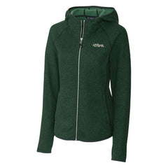 New York Jets Cutter & Buck Women's Throwback Logo Mainsail Full-Zip Jacket Heather Green - NFL