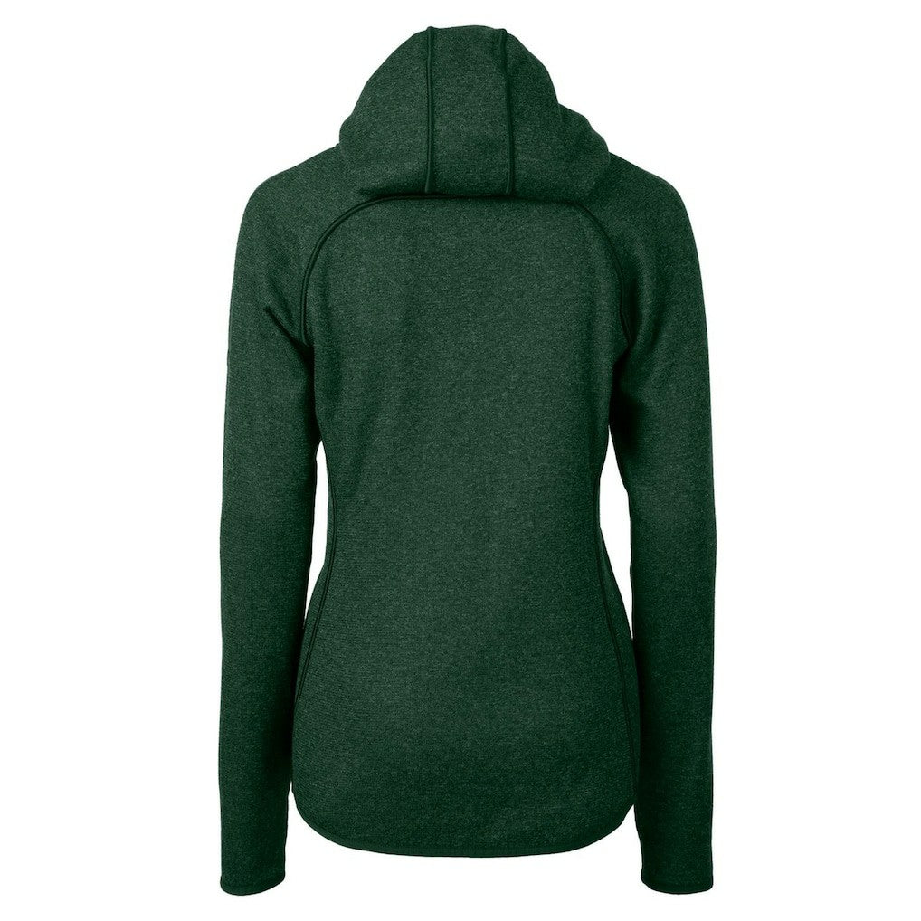New York Jets Cutter & Buck Women's Throwback Logo Mainsail Full-Zip Jacket Heather Green - NFL