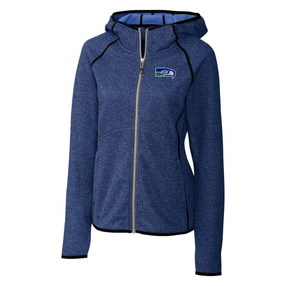 Seattle Seahawks Cutter & Buck Women's Throwback Logo Mainsail Full-Zip Jacket Heather Royal - NFL