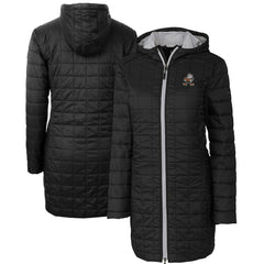 Cleveland Browns Cutter & Buck Women's Throwback Logo Rainier Primaloft Eco Full-Zip Hoodie Long Coat Black - NFL
