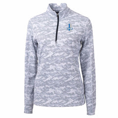 Detroit Lions Cutter & Buck Women's Throwback Logo Traverse Camo Quarter-Zip Pullover Top Charcoal - NFL