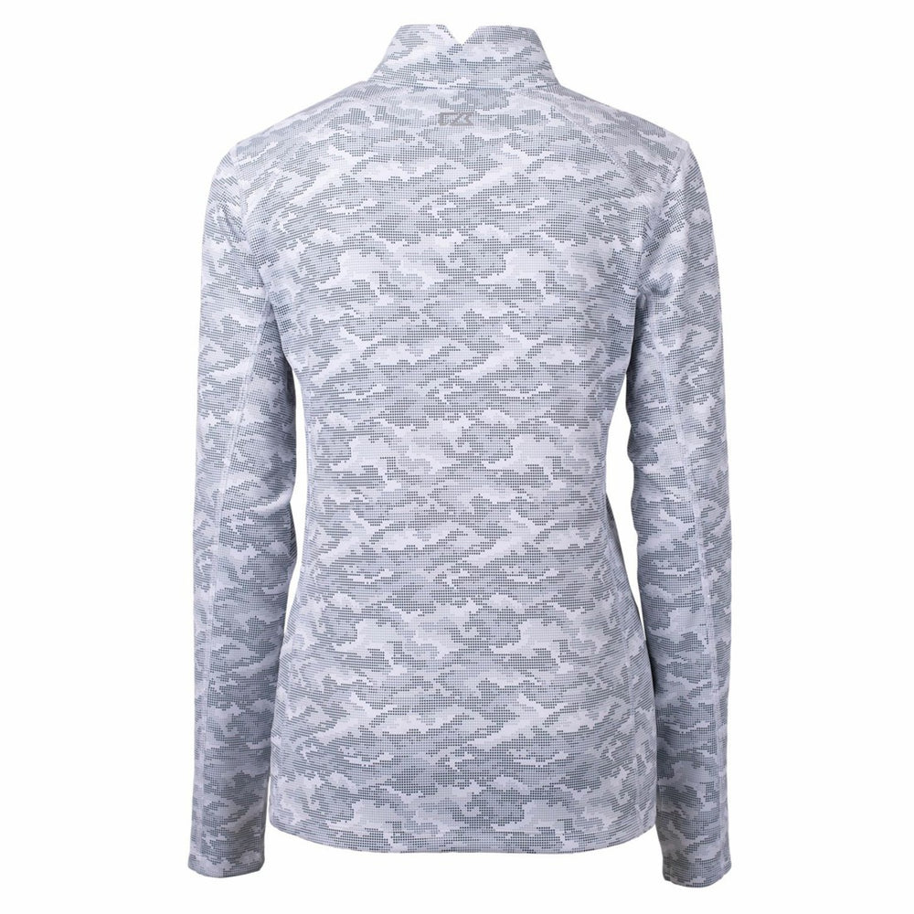 Detroit Lions Cutter & Buck Women's Throwback Logo Traverse Camo Quarter-Zip Pullover Top Charcoal - NFL