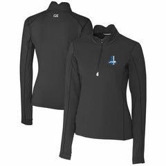 Detroit Lions Cutter & Buck Women's Throwback Logo Traverse Stretch Quarter-Zip Pullover Top Black - NFL