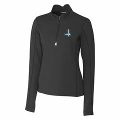 Detroit Lions Cutter & Buck Women's Throwback Logo Traverse Stretch Quarter-Zip Pullover Top Black - NFL