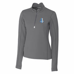 Detroit Lions Cutter & Buck Women's Throwback Logo Traverse Stretch Quarter-Zip Pullover Top Steel - NFL