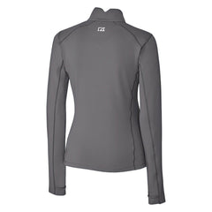 Miami Dolphins Cutter & Buck Women's Throwback Logo Traverse Stretch Quarter-Zip Pullover Top Steel - NFL