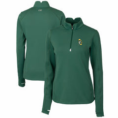 Green Bay Packers Cutter & Buck Women's Throwback Logo Traverse Stretch Quarter-Zip Pullover Top Green - NFL
