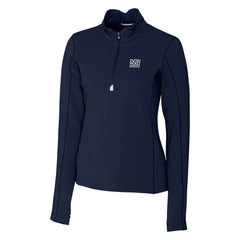 New York Giants Cutter & Buck Women's Throwback Logo Traverse Stretch Quarter-Zip Pullover Top Navy - NFL