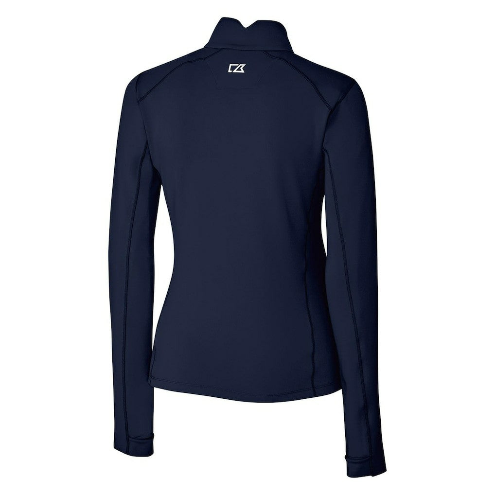 New York Giants Cutter & Buck Women's Throwback Logo Traverse Stretch Quarter-Zip Pullover Top Navy - NFL
