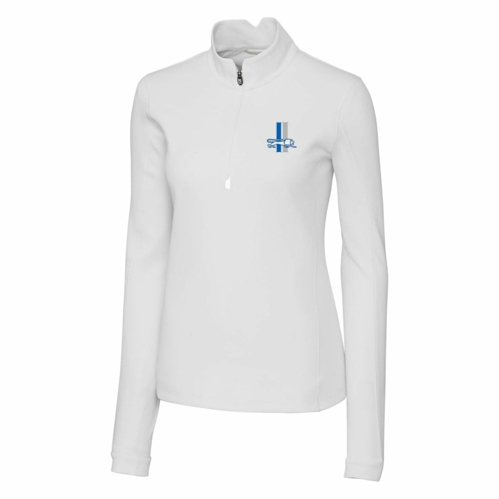Detroit Lions Cutter & Buck Women's Throwback Logo Traverse Stretch Quarter-Zip Pullover Top White - NFL