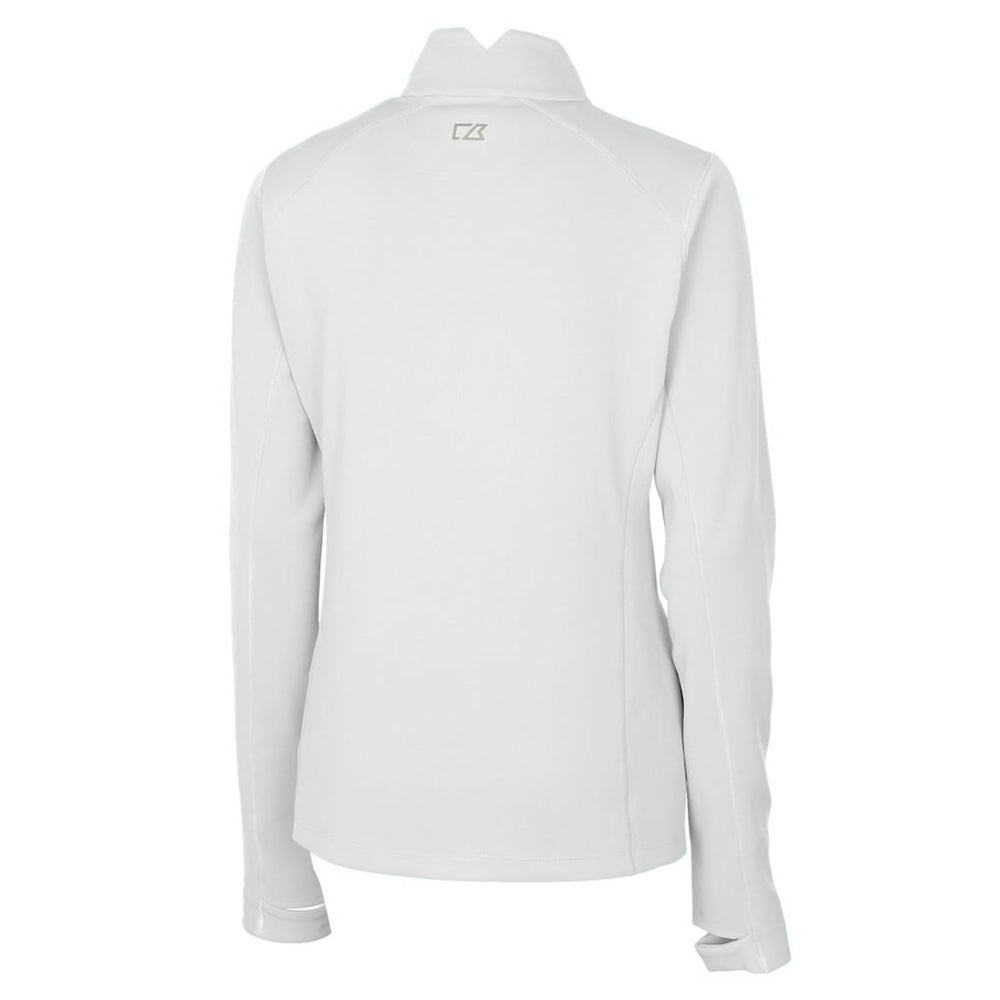 Miami Dolphins Cutter & Buck Women's Throwback Logo Traverse Stretch Quarter-Zip Pullover Top White - NFL