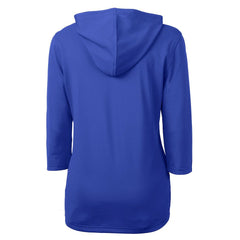 New England Patriots Cutter & Buck Women's Throwback Logo Virtue Eco Pique 3/4 Sleeve Half-Zip Pullover Hoodie Royal - NFL