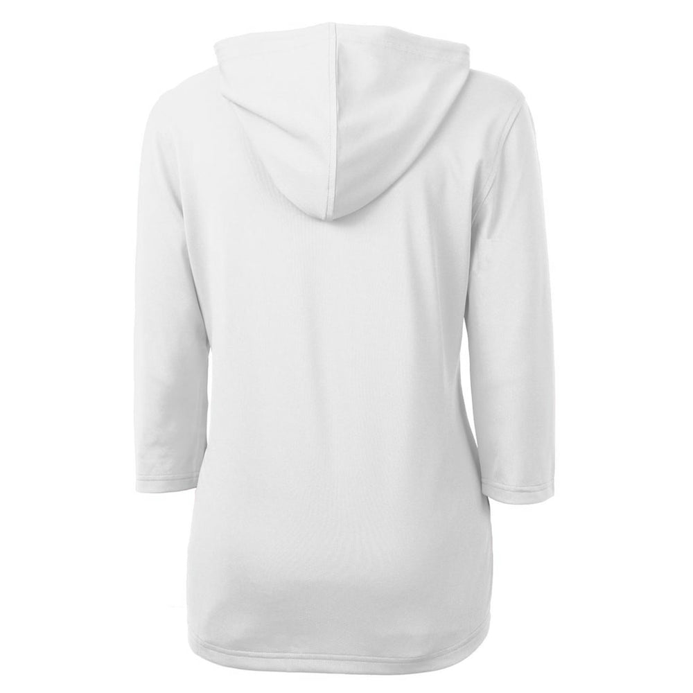 Seattle Seahawks Cutter & Buck Women's Throwback Logo Virtue Eco Pique 3/4 Sleeve Half-Zip Pullover Hoodie White - NFL