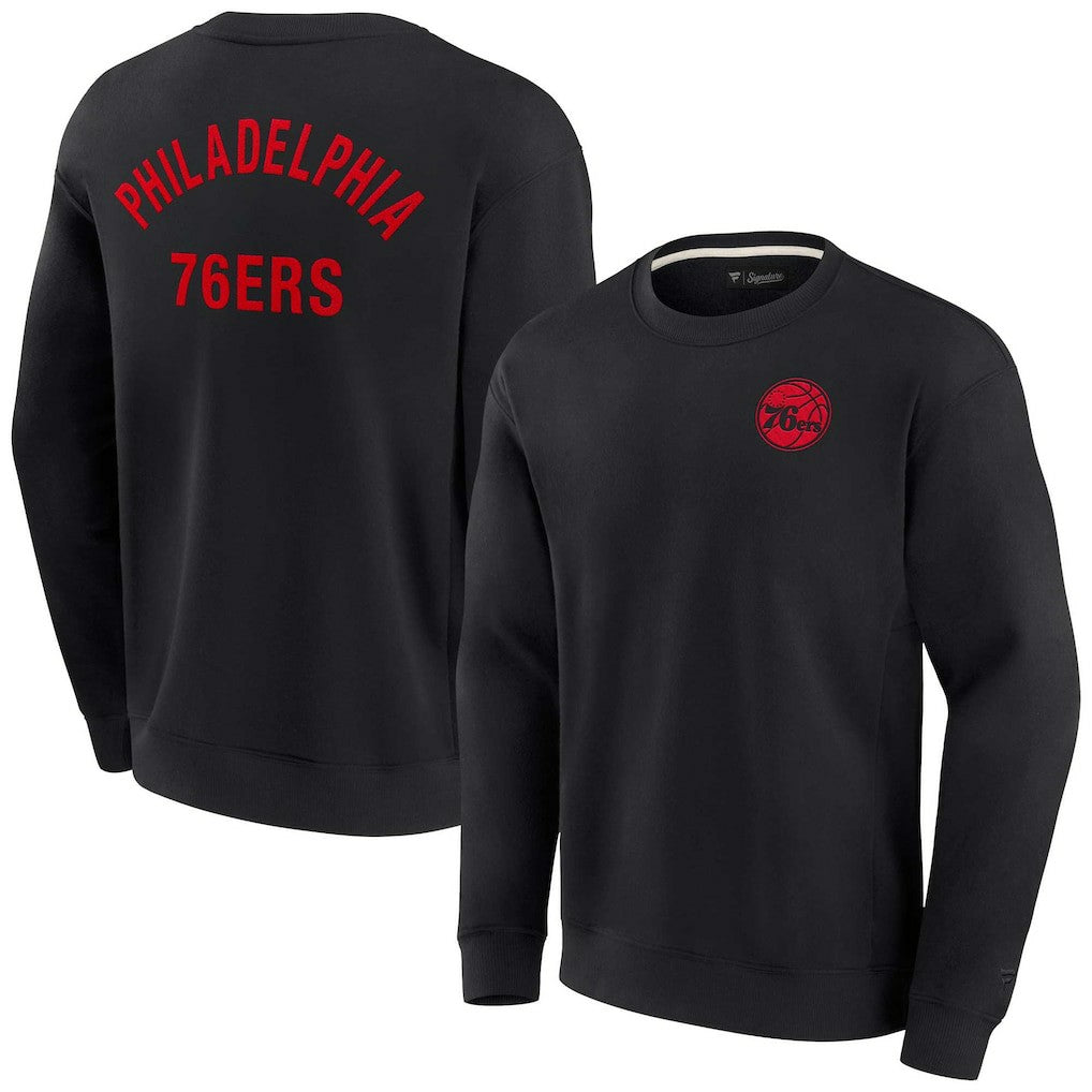 Fanatics - Philadelphia 76ers Unisex Elements Super Soft Fleece Pullover Sweatshirt - Black