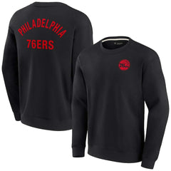 Fanatics - Philadelphia 76ers Unisex Elements Super Soft Fleece Pullover Sweatshirt - Black