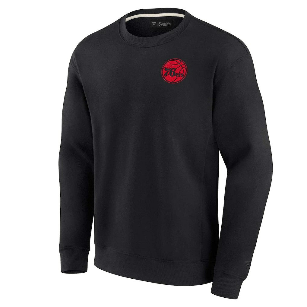 Fanatics - Philadelphia 76ers Unisex Elements Super Soft Fleece Pullover Sweatshirt - Black