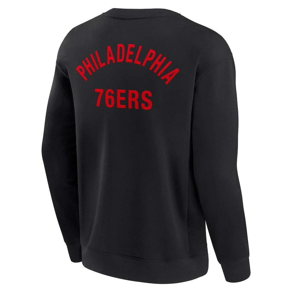Fanatics - Philadelphia 76ers Unisex Elements Super Soft Fleece Pullover Sweatshirt - Black