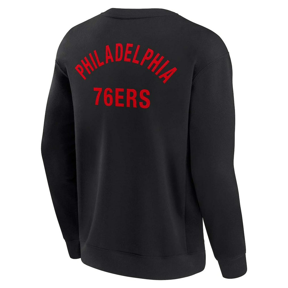 Fanatics - Philadelphia 76ers Unisex Elements Super Soft Fleece Pullover Sweatshirt - Black