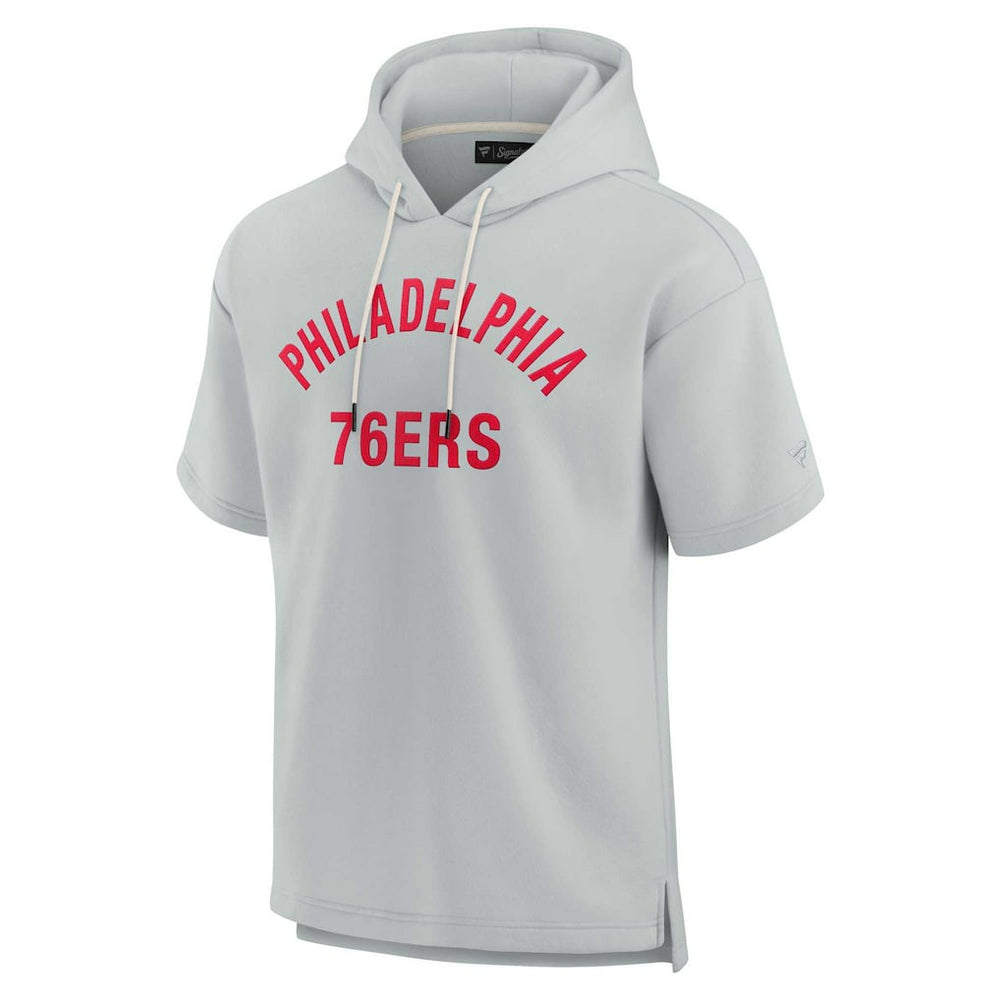 Fanatics - Philadelphia 76ers Unisex Elements Super Soft Fleece Short Sleeve Pullover Hoodie - Gray