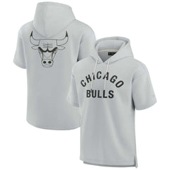 Fanatics - Chicago Bulls Unisex Elements Super Soft Fleece Short Sleeve Pullover Hoodie - Gray