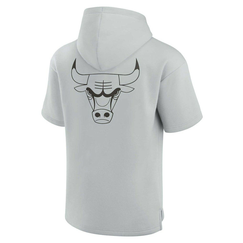 Fanatics - Chicago Bulls Unisex Elements Super Soft Fleece Short Sleeve Pullover Hoodie - Gray