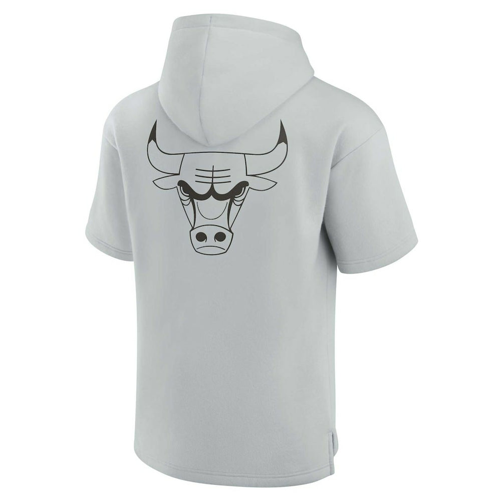 Fanatics - Chicago Bulls Unisex Elements Super Soft Fleece Short Sleeve Pullover Hoodie - Gray