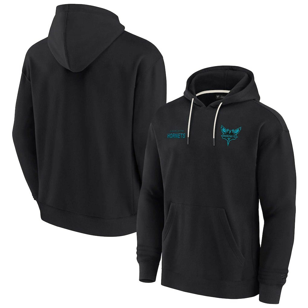 Fanatics - Charlotte Hornets Unisex Elements Super Soft Fleece Pullover Hoodie - Black