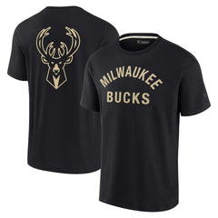 Fanatics - Milwaukee Bucks Unisex Elements Super Soft Short Sleeve T-Shirt - Black