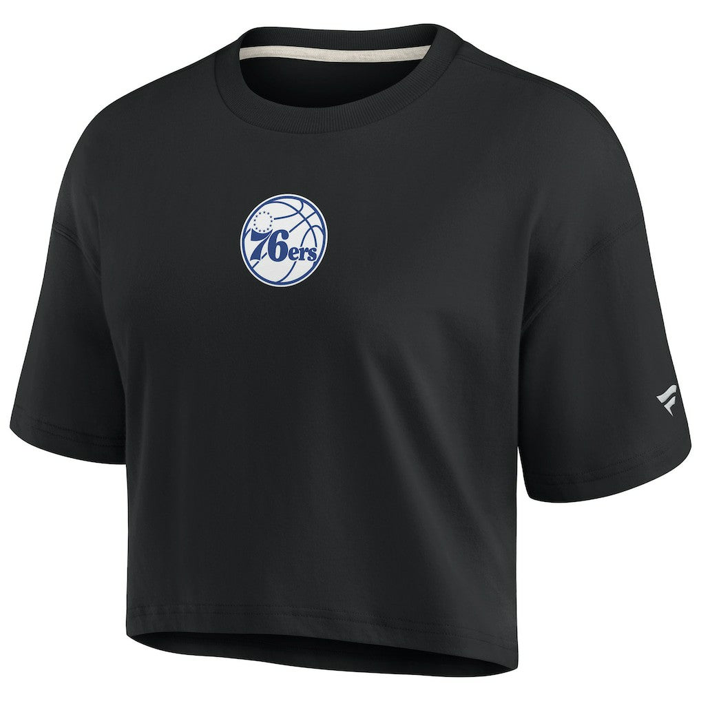 Fanatics - Philadelphia 76ers Women's Elements Super Soft Boxy Cropped T-Shirt - Black