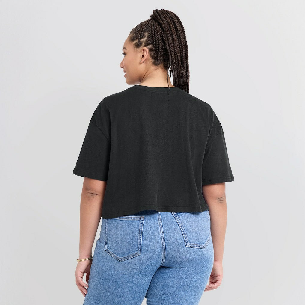 Fanatics - Philadelphia 76ers Women's Elements Super Soft Boxy Cropped T-Shirt - Black