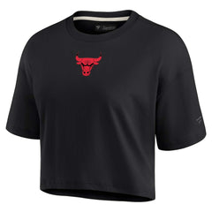 Fanatics - Chicago Bulls Women's Elements Super Soft Boxy Cropped T-Shirt - Black