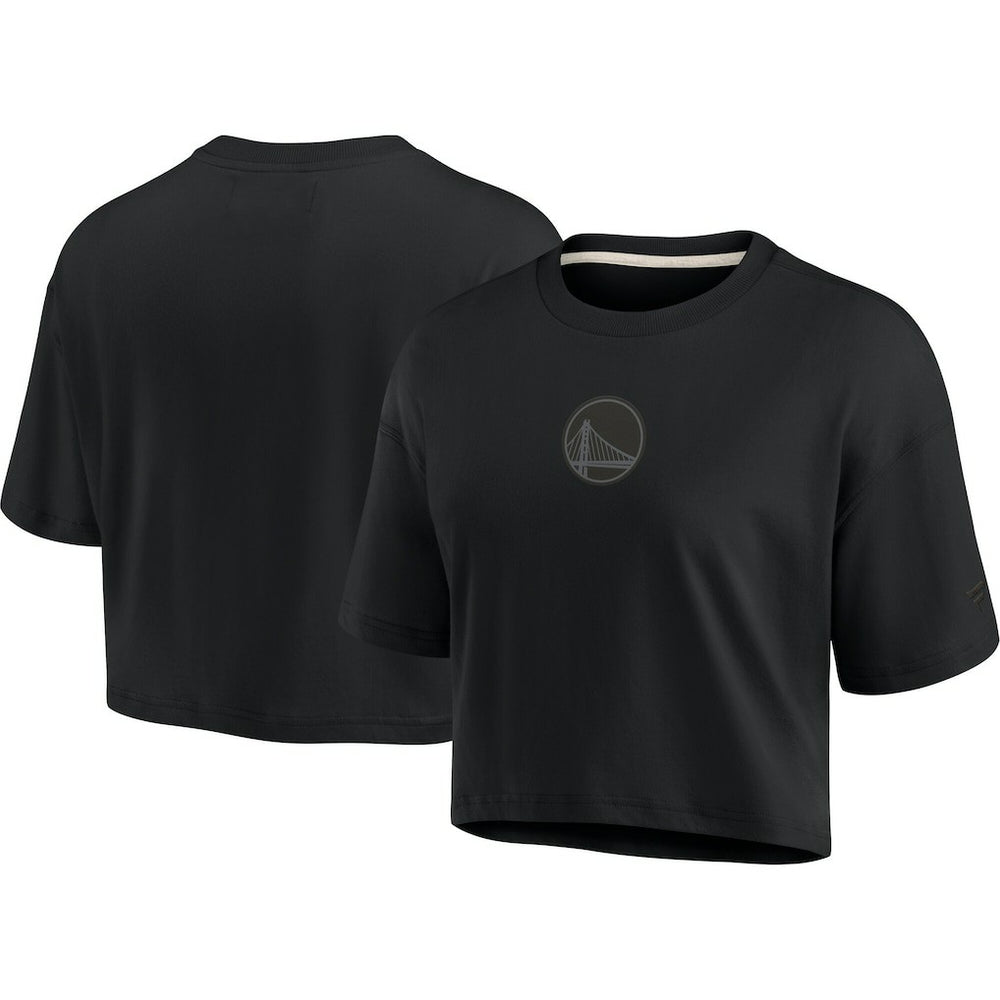Fanatics - Golden State Warriors Women's Elements Super Soft Boxy Cropped T-Shirt - Black