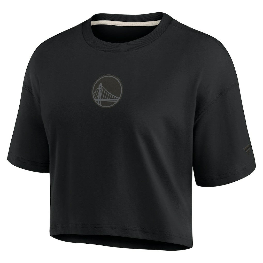 Fanatics - Golden State Warriors Women's Elements Super Soft Boxy Cropped T-Shirt - Black