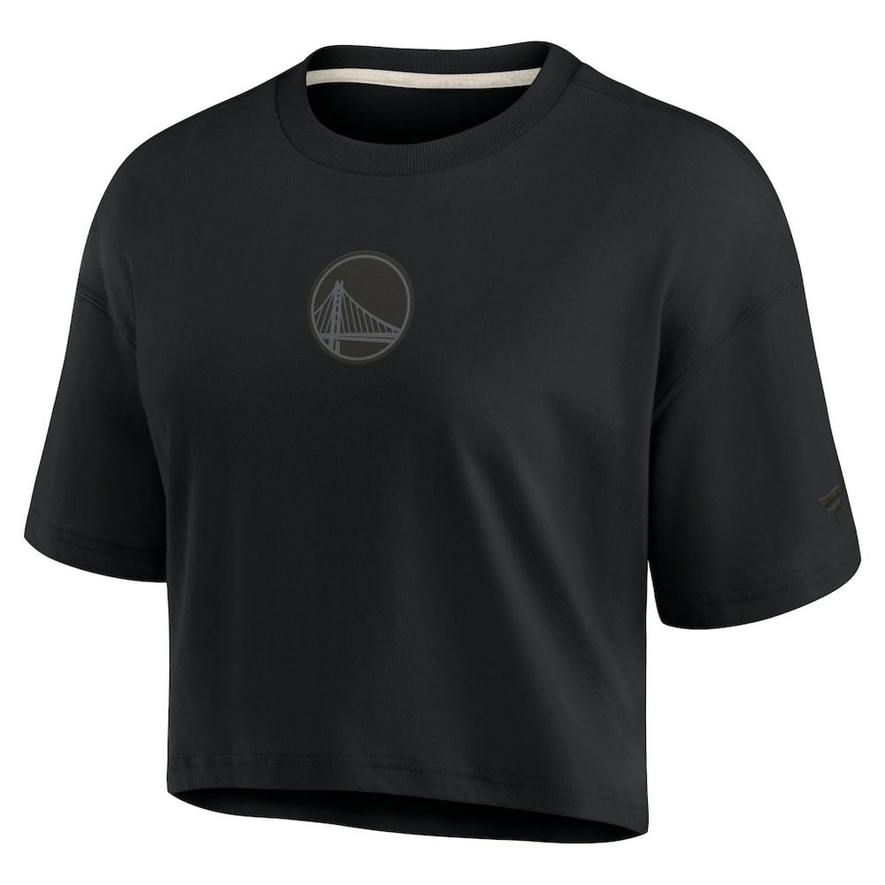 Fanatics - Golden State Warriors Women's Elements Super Soft Boxy Cropped T-Shirt - Black