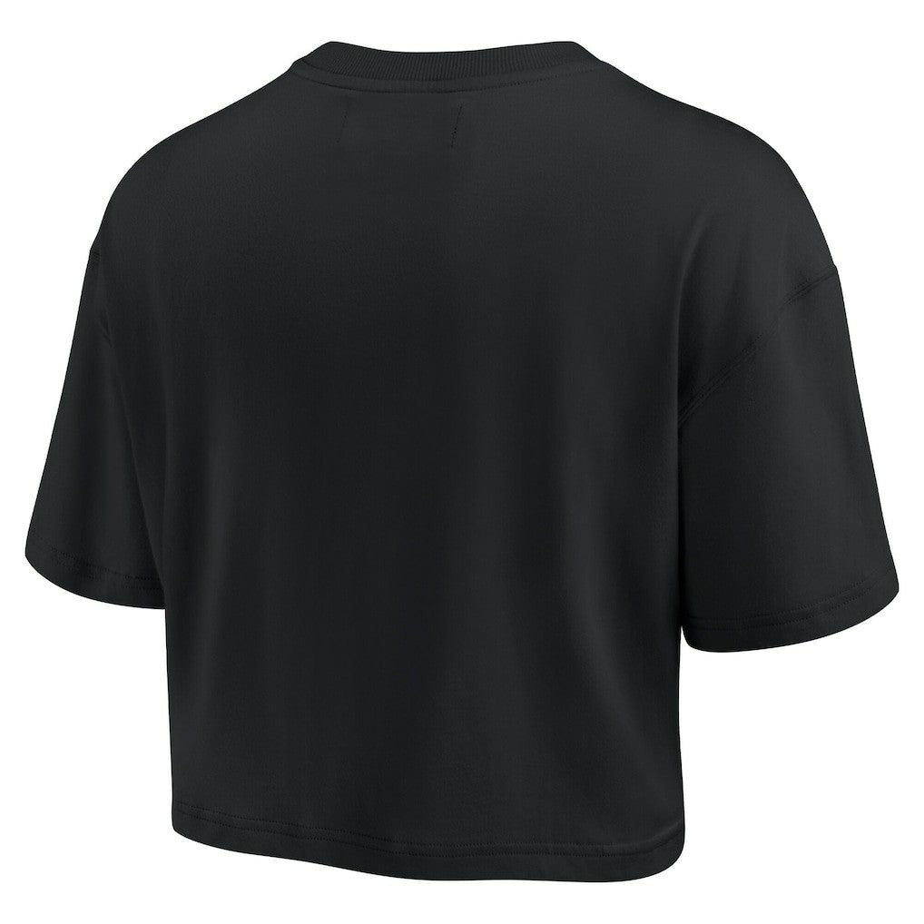 Fanatics - Golden State Warriors Women's Elements Super Soft Boxy Cropped T-Shirt - Black