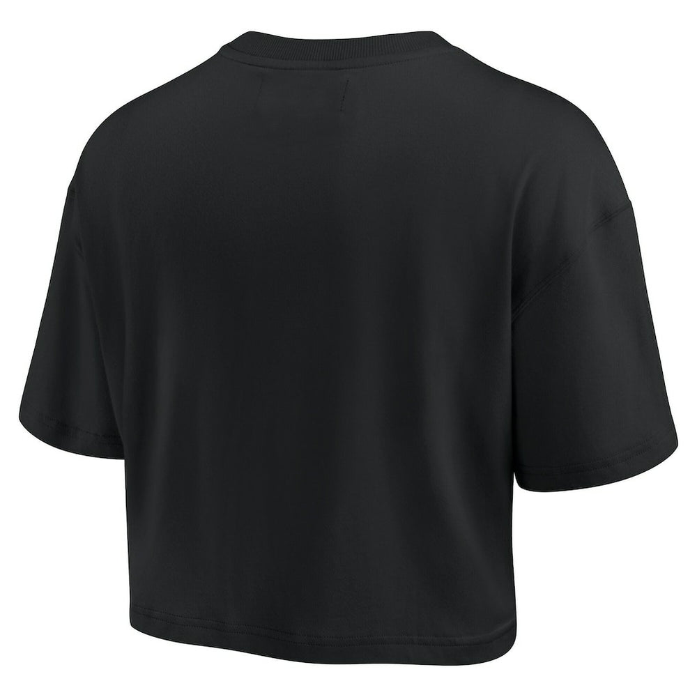 Fanatics - Golden State Warriors Women's Elements Super Soft Boxy Cropped T-Shirt - Black