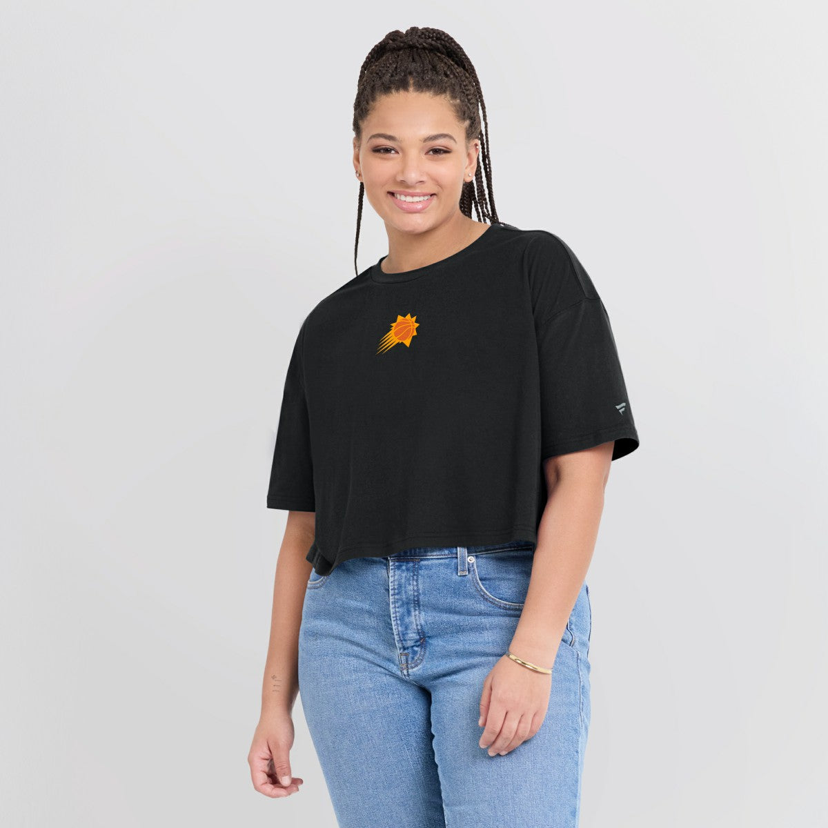 Fanatics - Phoenix Suns Women's Elements Super Soft Boxy Cropped T-Shirt - Black