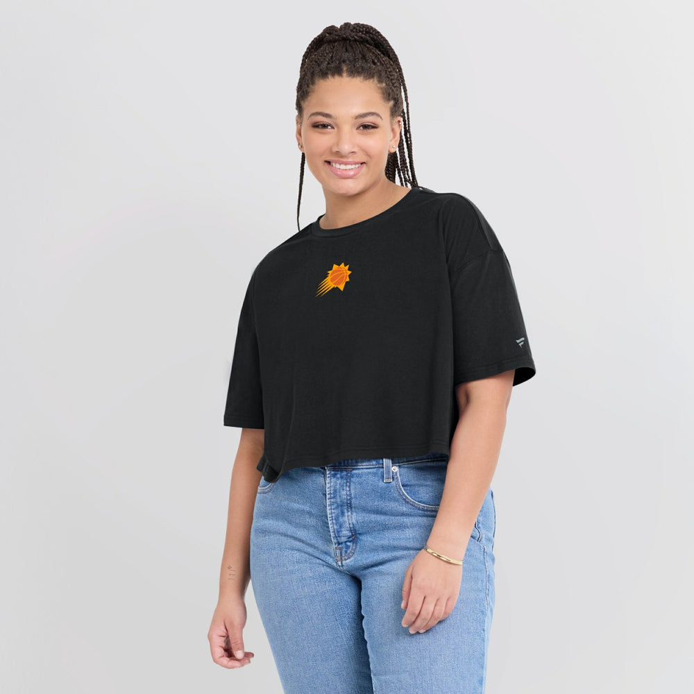Fanatics - Phoenix Suns Women's Elements Super Soft Boxy Cropped T-Shirt - Black